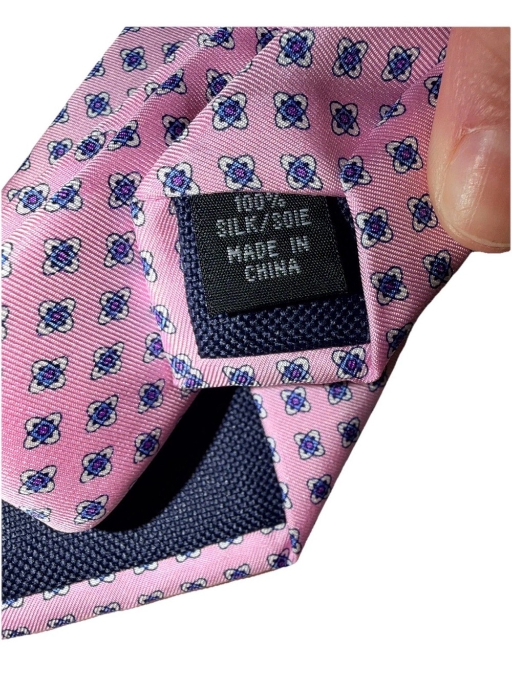 Brand New Men’s Lauren Ralph Lauren Pink Blue Geometric Tie - NWT - MSRP: $69.50 - Picture 5 of 6